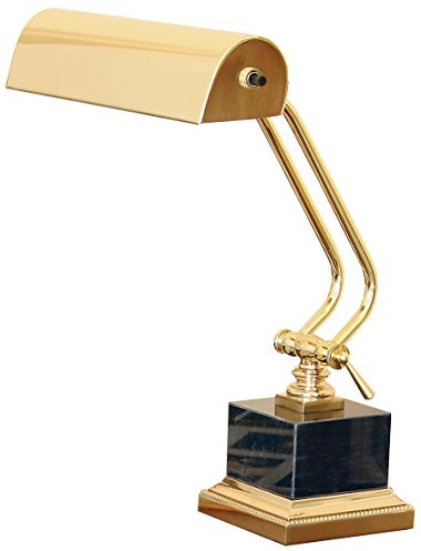House of Troy P10-101-B Portable Desk/Piano Lamp with Black Marble, 12, Polished Brass