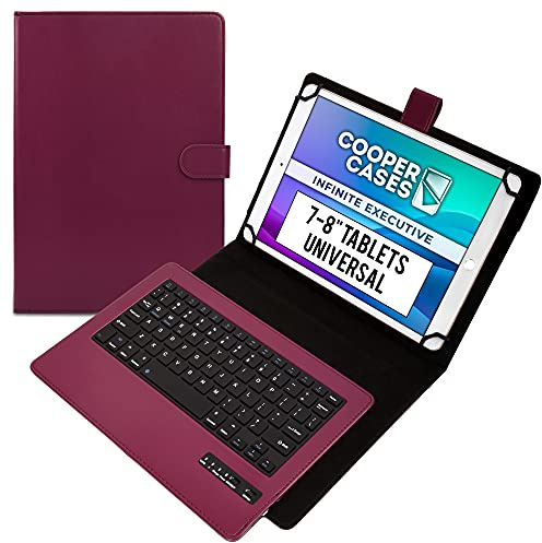 Cooper Infinite Executive Cover con Tastiera per Tablet da 7, 7.9 e 8 Pollici | Cover iPad con Tastiera Bluetooth Inclusa | Tastiera Wireless Tablet