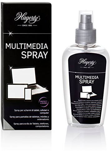 Hagerty Multimedia Spray 125 ml I Effektiver Bildschirmreiniger für Smartphone Tablet PC Laptop I Antistatisches Reinigungsspray zur Reinigung und allgemeinen Displaypflege - hinterlässt keine Kratzer