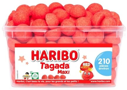 HARIBO - Tubo Maxi Tagada - Bonbons Sans Colorants Artificiels - Boîte de 210 Bonbons