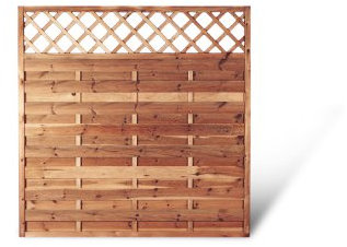 Moderner Garten Sichtschutz Zaun mit Rankgitter Maß 180 x 180 cm (Breite x Höhe) aus Kiefer/Fichte Holz, druckimprägniert Berlin Rankgitter
