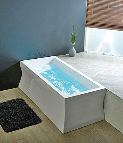 Badewanne MIMOA 170x75cm mit Wannenschürze, Ablaufgarnitur/Sifon und Wannenfüßen