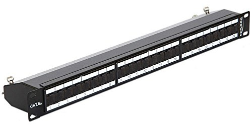 Delock 19″ Patchpanel 24 Port Cat.6A schwarz