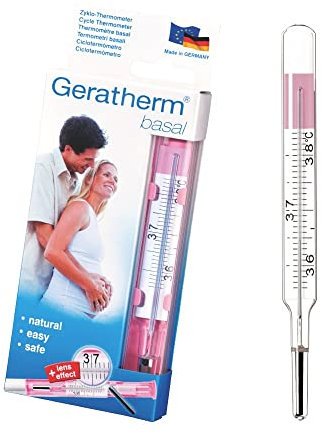 GERATHERM basal analog – Basalthermometer analog/Basalthermometer zur Zykluskontrolle inkl. Auswertungstabelle/Basalthermometer Kinderwunsch – Made in Germany