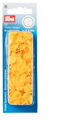 Prym 393110 Nähfrei Druckknopf Color Snaps rund 12,4 mm gelb, Kunststoff, 12.4 mm cm