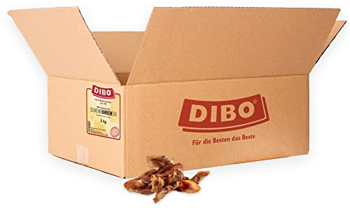 DIBO Schweine-Ohren-Stix, 5kg-Beutel, der kleine Naturkau-Snack oder Leckerli für Zwischendurch, Hundefutter, Qualitätskauartikel ohne Chemie