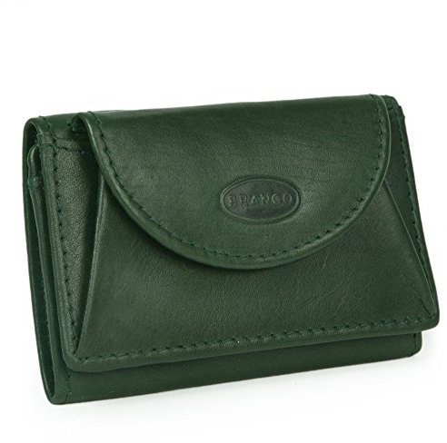 Branco 105, Kleine Geldbörse / Mini Portemonnaie Größe XS aus Leder, für Damen und Herren, Jäger-Grün