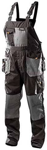 Profi Arbeitslatzhose schwarz/grau (Neo), Latzhose Arbeitskleidung Arbeitshose (52.0)