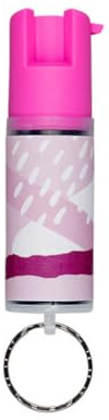 SABRE Pepper Spray With Key Ring, 25 Bursts, 10-Foot (3-Meters) Range, UV Marking Dye, Twist Lock Safety, Supports The National Breast Cancer Foundation (NBCF), Pink