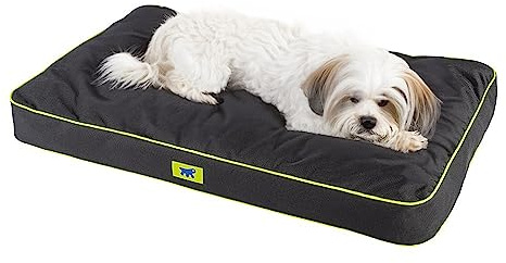 Ferplast Panier Chien Chat - Coussin Orthopédique Chien - Lavable en Machine - Tapis Chien - Lit Chat Chien - Imperméable & Anti-Rayures - Rembourrage Amovible - Polo, 65 x 40 xh 8 CM, Noir