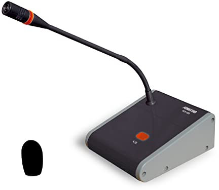 FONESTAR MCH-205 Micrófono de Condensador de sobremesa con Tonos Musicales de Aviso y preamplificador