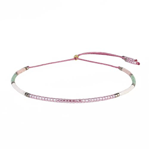 KELITCH Damen Strand Armbänder Boho Perlen Freundschaftsarmbänder Neue Sommer Strand Regenbogen Stapelarmbänder