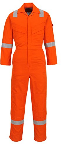 Portwest FR28 Tuta Intera Ignifuga Antistatica Leggera 280G Retro Elastico | Arancione, 2XL, EN ISO 11612, EN ISO 11611, EN 1149-5, Aperture di Accesso Laterali, Due Tasche Posteriori, Tasca Porta Metro