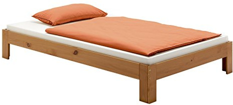 IDIMEX Lit futon Thomas Couchage Simple 120 x 200 cm 1 Place et Demi / 1 Personne, en pin Massif lasuré Couleur Campagne