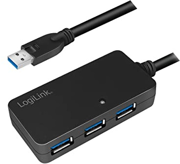 LogiLink USB 3.0 Activo Repetidor del Cable De 10M, W. Hub De 4 Puertos