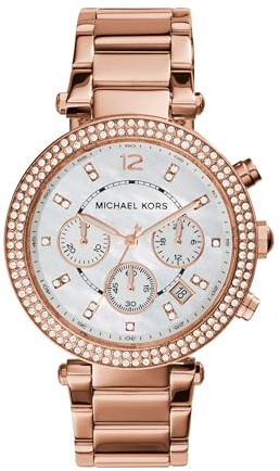 Michael Kors Parker Watch for Women, Quartz Chronograph movement with Stainless steel or PVC strap