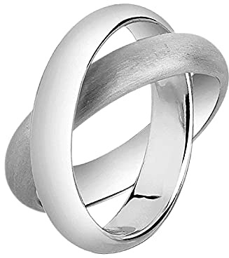 Nenalina Ring Silber 925 Damen Silberring Damenring gebürsteter Oberfläche | Zweierring