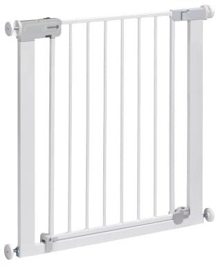 Safety 1st Auto Close Gate, Barrière de sécurité enfant Safety 1st, 73-80 cm (max. 136 cm), Barrière escalier enfant à pression, Ouverture d'une main, Sans vis ni perçage, Double verrouillage, Blanc