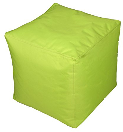 Kinzler S-10117/120 Sitzwürfel, ca. 40x40x40 cm, Outdoor & Indoor, Sitzsack in vielen verschiedenen Farben, wasserabweisender Hocker, apfel grün
