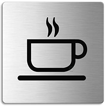 Señal Placa en acero inox 85x85 mm Taza Nr.48127
