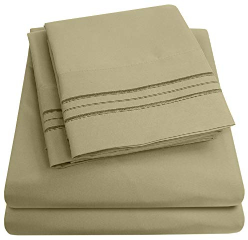 Sweet Home Collection 1500 Thread Count 4Pc Bed Sheet Set Egyptian Quality Deep Pocket - Twin, Sage