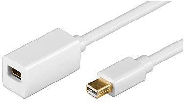 Goobay 52855 Mini DisplayPort Extension cable 1.2, Gold-plated, White, 2 m Cable Length
