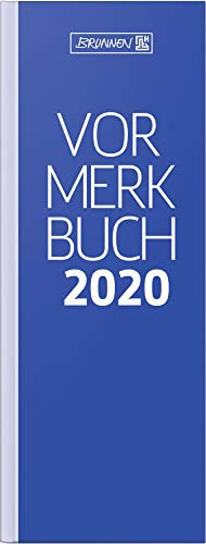 BRUNNEN 107840230 Tischkalender/Vormerkbuch Modell 784 (1 Seite = 2 Tage, 11,0 x 29,7 cm, Deckenband, Kalendarium 2020) blau