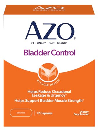 AZO Bladder Control with Go-Less Daily Supplement | Helps Reduce Occasional Urgency, leakage due to laughing, sneezing and exercise††† | 72 Capsules