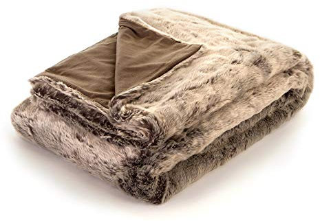Icon Kenai Kunstfell Flauschige Decke, Mink Braun, Flauschiger Kunstpelzstoff, 200cm x 150cm, Warme Couch Decke für Erwachsene, Wohnzimmer, Schlafzimmer