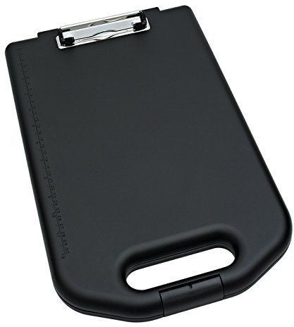 3er Pack Wedo 0576001 Klemmbrett A4 schwarz mit Aufbewahrungsfach (3)
