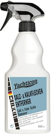 Yachticon Salz- und Kalkflecken Entferner 500 ml – Spezialreiniger für Boote, Wohnmobile & Autos, beseitigt Salzränder, Kalk, Wasserflecken & Ausblühungen auf GFK, Lack & Edelstahl