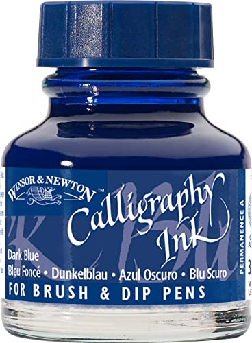 Winsor & Newton Calligraphy Ink, 30ml (1-oz) Bottle, Dark Blue