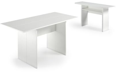 Terraneo tavolo consolle estensibile Oplà bianco, design salvaspazio e versatile con allungabile da 35 a 70 cm, ideale per ambienti moderni e funzionali, dimensioni 120x35/70x75 cm