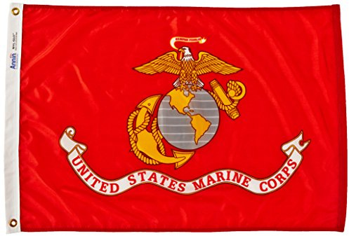 Annin Flagmakers Drapeau militaire US Marine Corps en nylon SolarGuard NYL-Glo, 0,6 x 0,9 m, 100% fabriqué aux États-Unis selon les spécifications officielles.