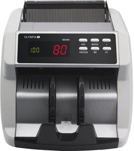Olympia NC 540 Geldzähler (für Scheine, Echtheitsprüfung, Additionsfunktion, LCD-Display, Geldzähl-Maschine für Euro, Dollar, Pfund, Profi Geldscheinzähler mit Update-Funktion)