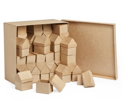 VBS XXL Pappschachteln Haus 40 Stück 6,5x8,5x10,5cm aus Pappmaché Pappschachteln Haus Geschenkbox