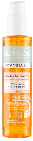 CLINIANS | Gel nettoyant visage à la vitamine C - Masque illuminateur, Dermatologiquement testé, Made in Italy, 150 ml
