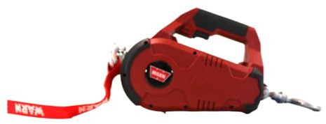 WARN 885000 PullzAll Corded 120V AC Portable Electric Winch with Steel Cable: 1/2 Ton (1,000 lb) Pulling Capacity, Variable Speed Trigger, Red