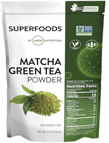 MRM Original Matcha Powder, Ceremonial Grade, 170g, Premium Green Tea, Perfect for Lattes & Smoothies | Antioxidants | Vegan | Gluten-Free