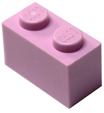 LEGO Parti e pezzi: Bright Pink (Light Purple) 1x2 Mattone x100