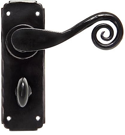 From the Anvil Türbeschlag mit Schlüsselloch, eingerolltes Türgriffdesign, Schwarz