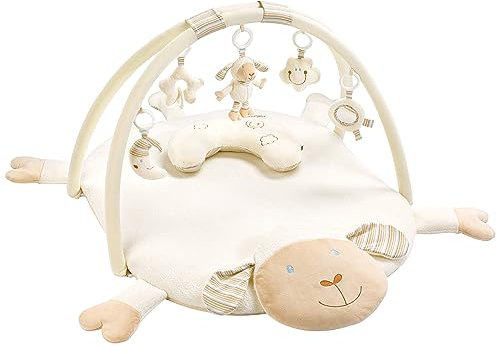 Fehn 3-D-Activity-Decke Spielbogen Schaf – Baby Krabbeldecke mit 5 abnehmbaren Spielzeugen zum Greifen – Spieldecke für Babys und Kleinkinder ab 0+ Monaten – Krabbelmatte als Geschenk zur Geburt