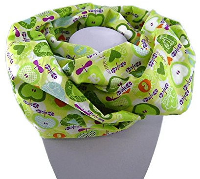 Kinder-Loop Schlauchschal ÄPFELCHEN grün-weiss - 100% Baumwolle - bettina bruder®