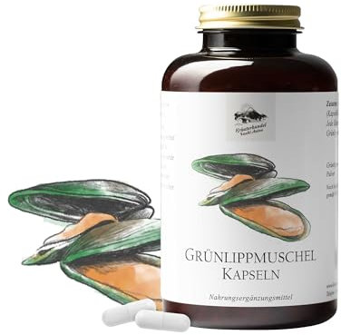 KRÄUTERHANDEL SANKT ANTON - Grünlippmuschel Kapseln, 300 Kapseln für 3-5 Monate, Nahrungsergänzungsmittel mit Grünlippmuschel-Konzentrat, 500 mg pro Kapsel, Premium Qualität