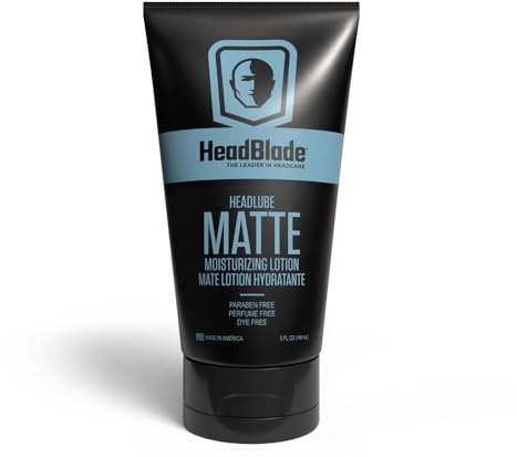HeadBlade HeadLube Matte Moisturizer Lotion for Men (5 oz) - Leaves Head Smooth and Grease-Free, free Head Shaving Experience - Stay Refreshed and Hydrated with this Specially Designed Head Moisturize