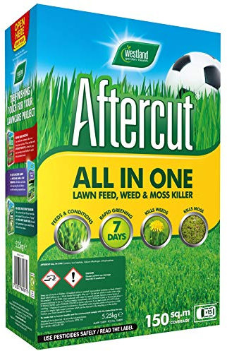 Aftercut All In One Lawn Feed, Weed and Moss Killer, 150 m2, 5.25 kg