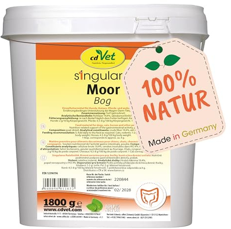 cdVet Naturprodukte Singulares Moor 1,8 kg - Hund, Katze, Pferd, Nager, Heimtiere - unterstützt Magen-Darm-Tätigkeit - reguliert Magensäurekonzentration - reich an Huminsäuren+Mineralstoffen -