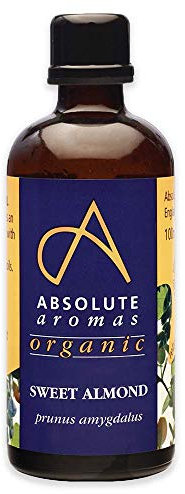 Absolute Aromas Organic Almond Sweet Oil 100ml - Pure, Natural, Cold-Pressed, Unrefined, Vegan and Cruelty-Free - Massage Base Oil and Moisturiser for Hair, Skin, Face and Nails