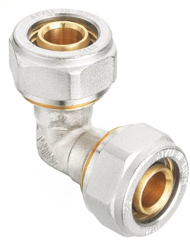 Verbundrohrsystem Schraub-Kupplung, Winkel 90°, 16 mm, 5 Stück, messing