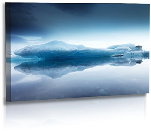 Premium - Acrylglas - Landschaftsbilder - Naturbilder - Island - Bild - Gletscher - Eis - Scholle - Strand - Meer - Landschaft - Bilder - Wandbilder XXL - Bild - Acrylglasbild (140 cm x 80 cm)